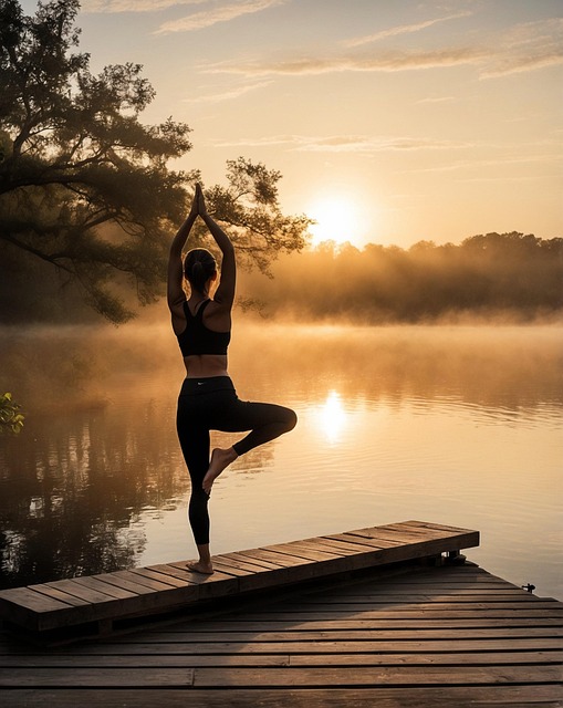 a woman is meditating with a calm expression